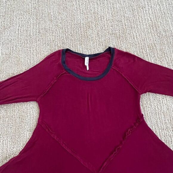Free People Maroon 3/4 Sleeve Sweater Top - Picture 5 of 6
